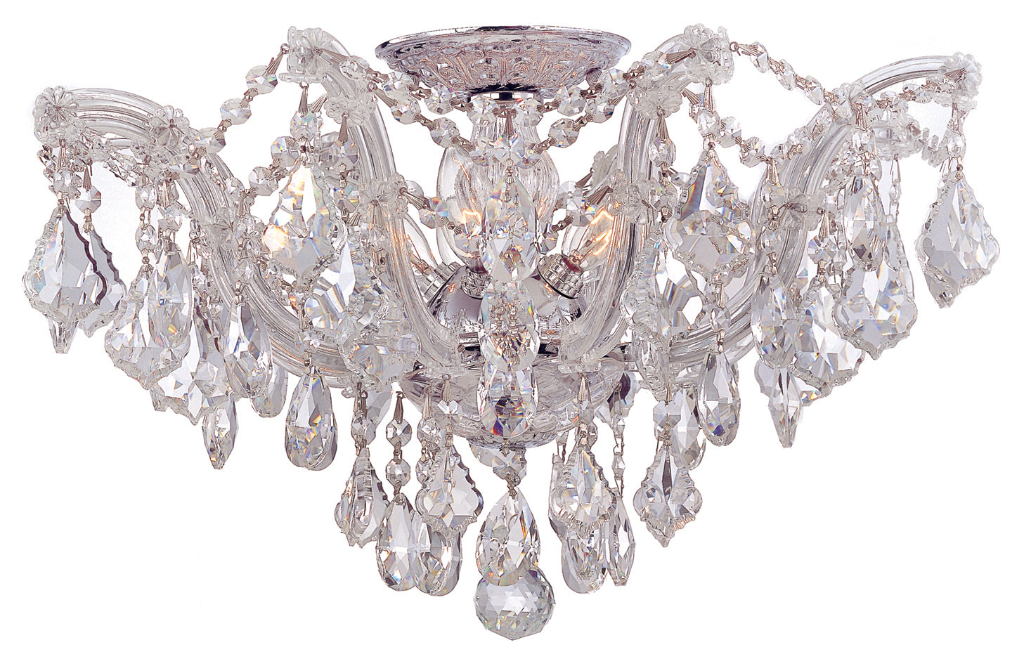 Crystorama - 4437-CH-CL-S - Five Light Semi Flush Mount - Maria Theresa - Polished Chrome