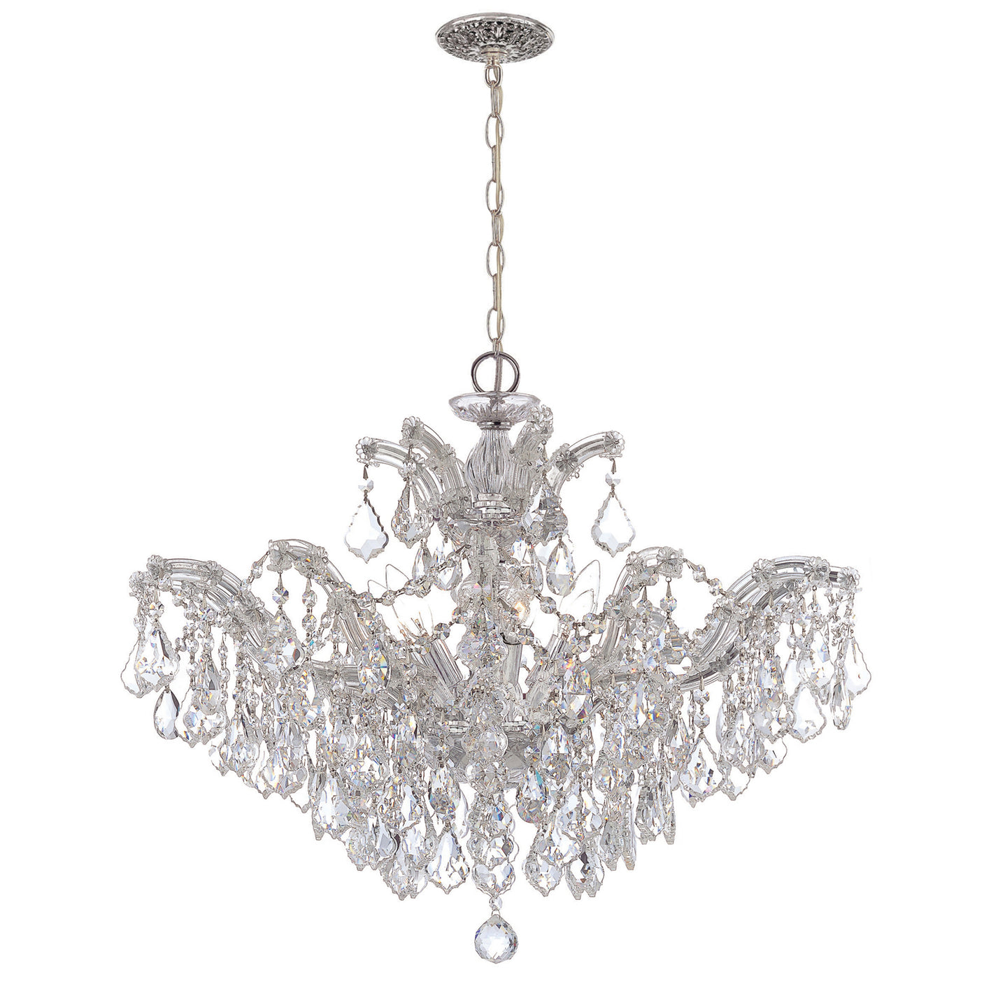 Crystorama - 4439-CH-CL-MWP - Six Light Chandelier - Maria Theresa - Polished Chrome