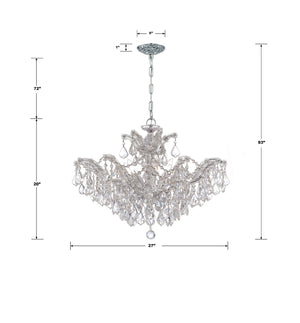 Crystorama - 4439-CH-CL-MWP - Six Light Chandelier - Maria Theresa - Polished Chrome