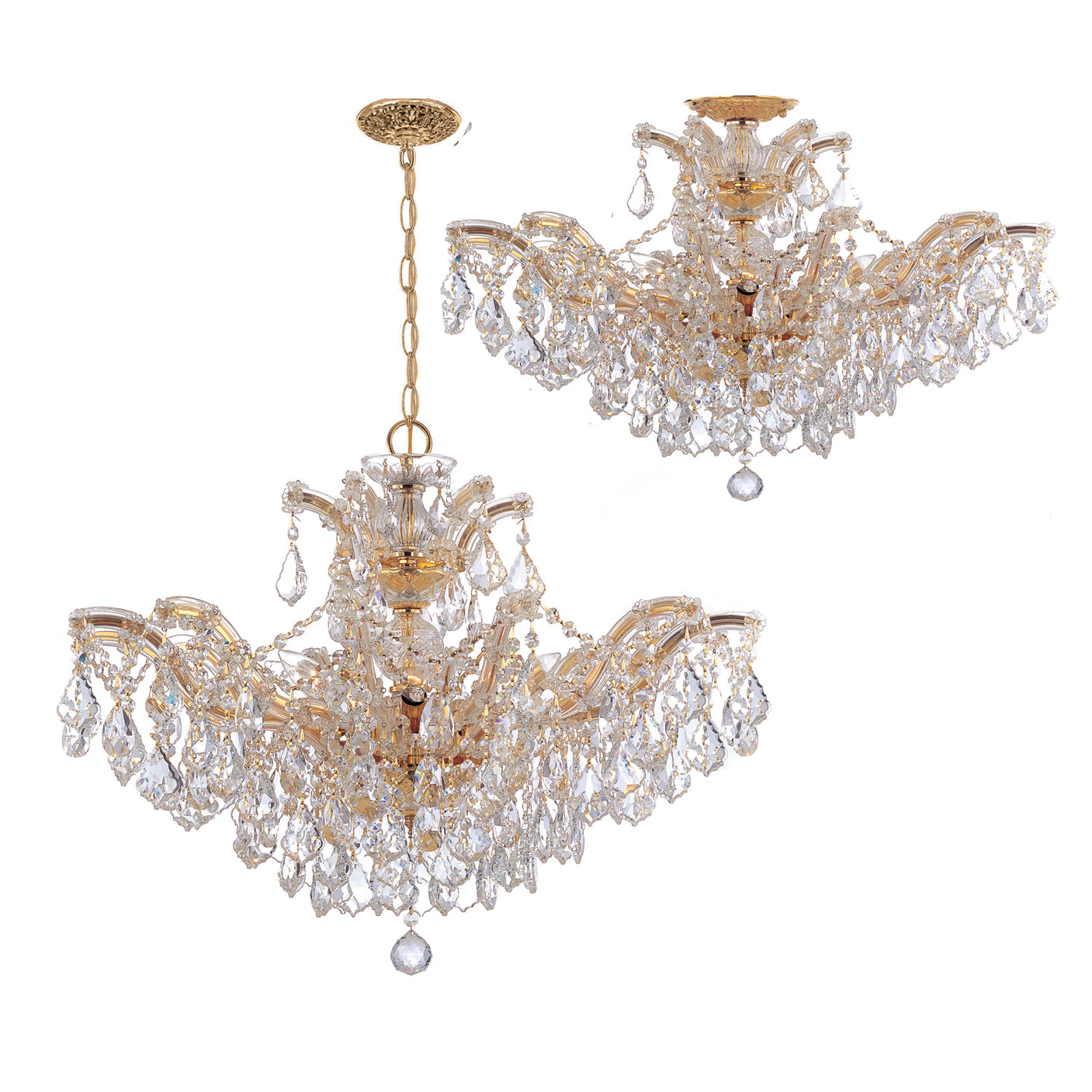 Crystorama - 4439-GD-CL-MWP - Six Light Chandelier - Maria Theresa - Gold