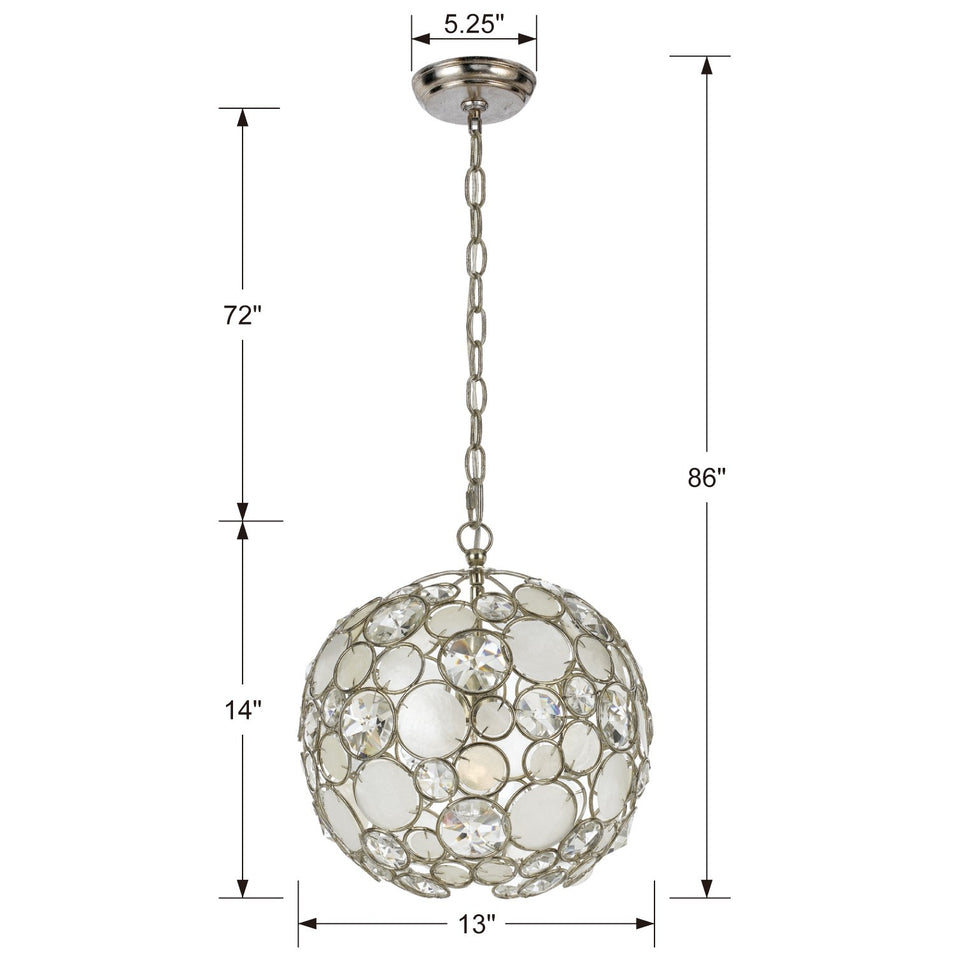 Crystorama - 527-SA - One Light Mini Chandelier - Palla - Antique Silver