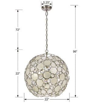 Crystorama - 529-SA - Six Light Chandelier - Palla - Antique Silver