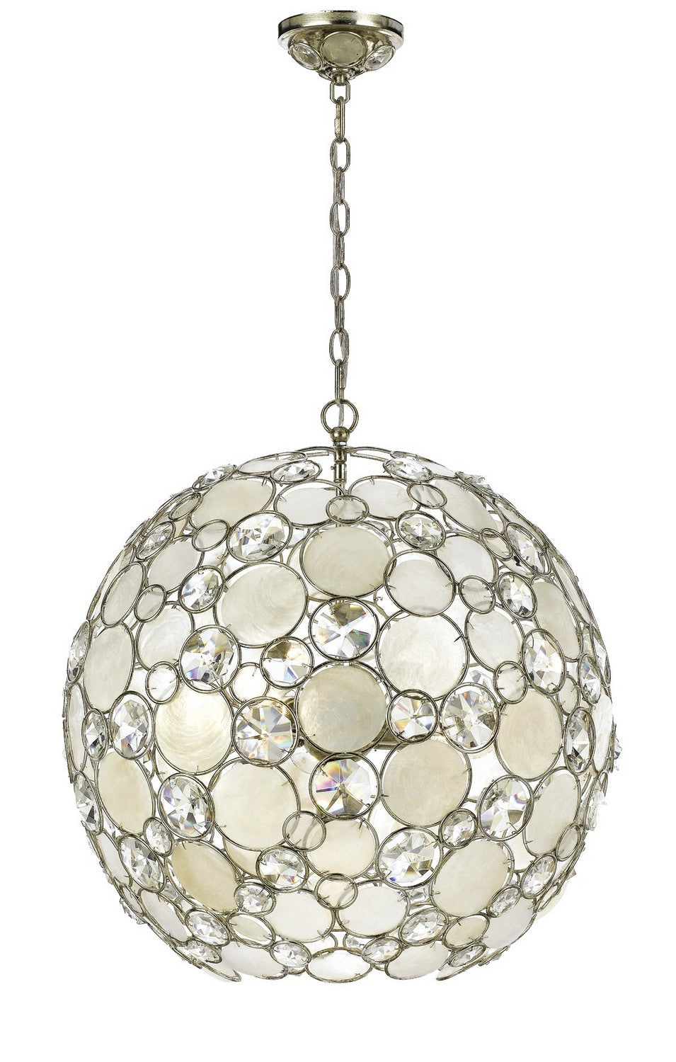 Crystorama - 529-SA - Six Light Chandelier - Palla - Antique Silver