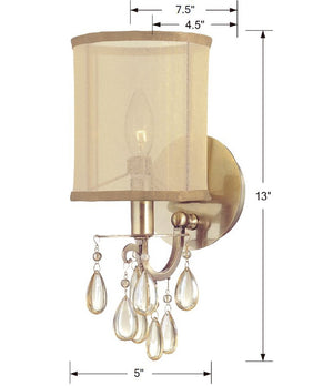 Crystorama - 5621-AB - One Light Wall Sconce - Hampton - Antique Brass