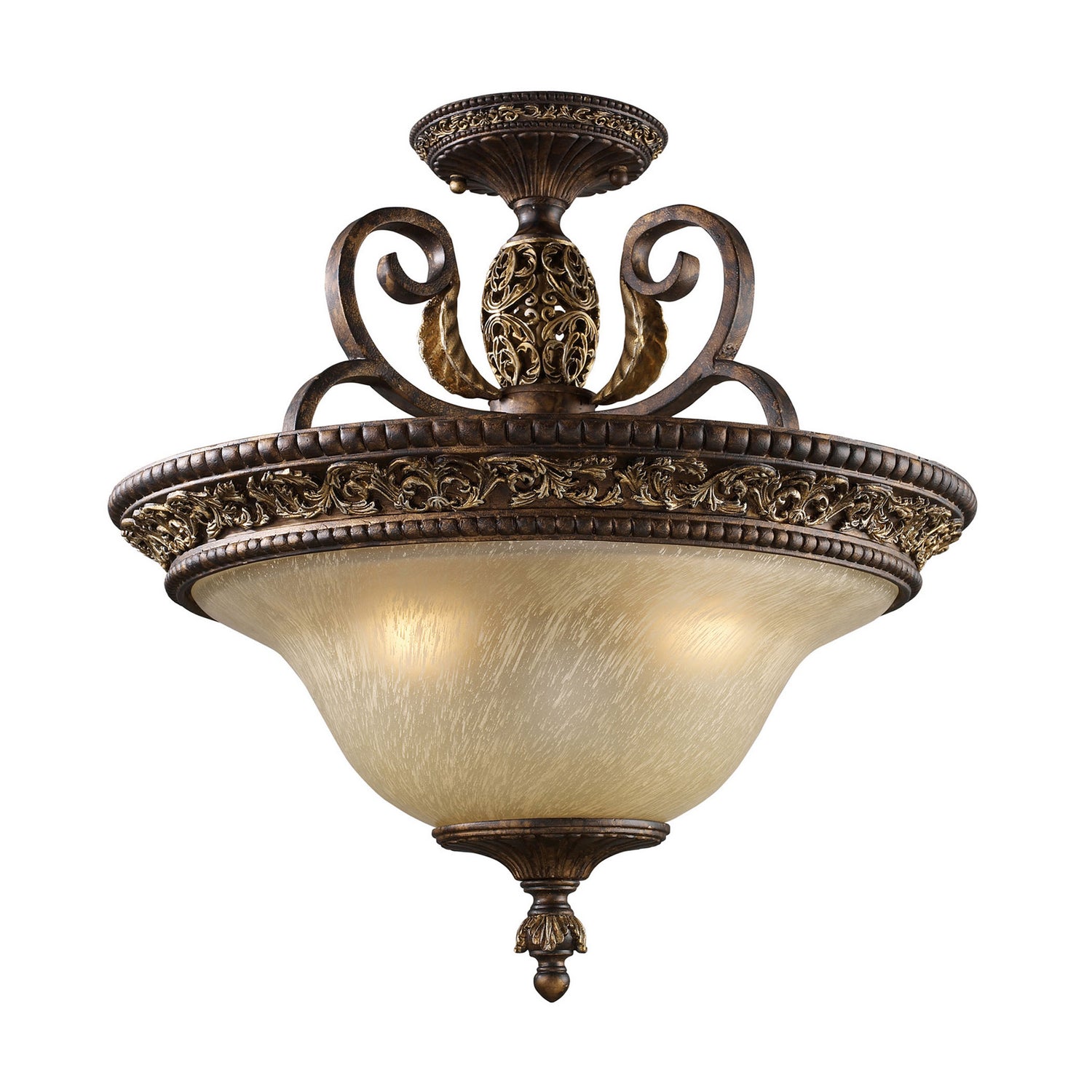 ELK Home - 2157/3 - Three Light Semi Flush Mount - Regency - Burnt Bronze