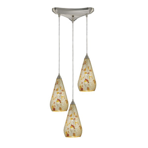 ELK Home - 546-3SLVM-CRC - Three Light Pendant - Curvalo - Satin Nickel