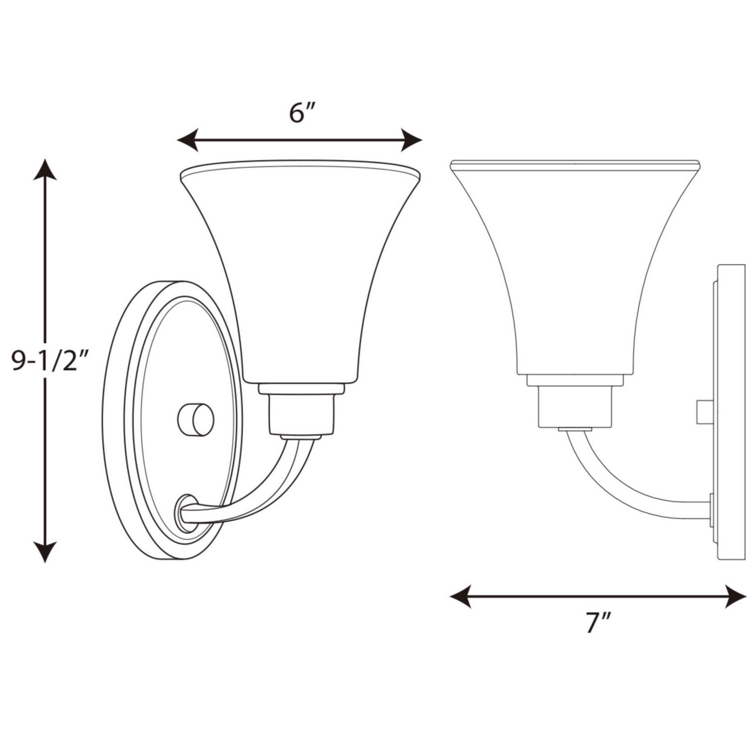 Progress Lighting - P2000-09 - One Light Bath Bracket - Joy - Brushed Nickel