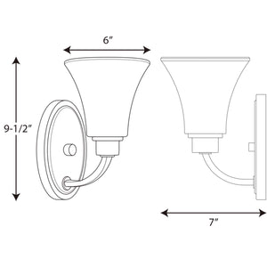 Progress Lighting - P2000-09 - One Light Bath Bracket - Joy - Brushed Nickel