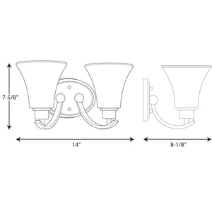 Progress Lighting - P2001-09 - Two Light Bath Bracket - Joy - Brushed Nickel