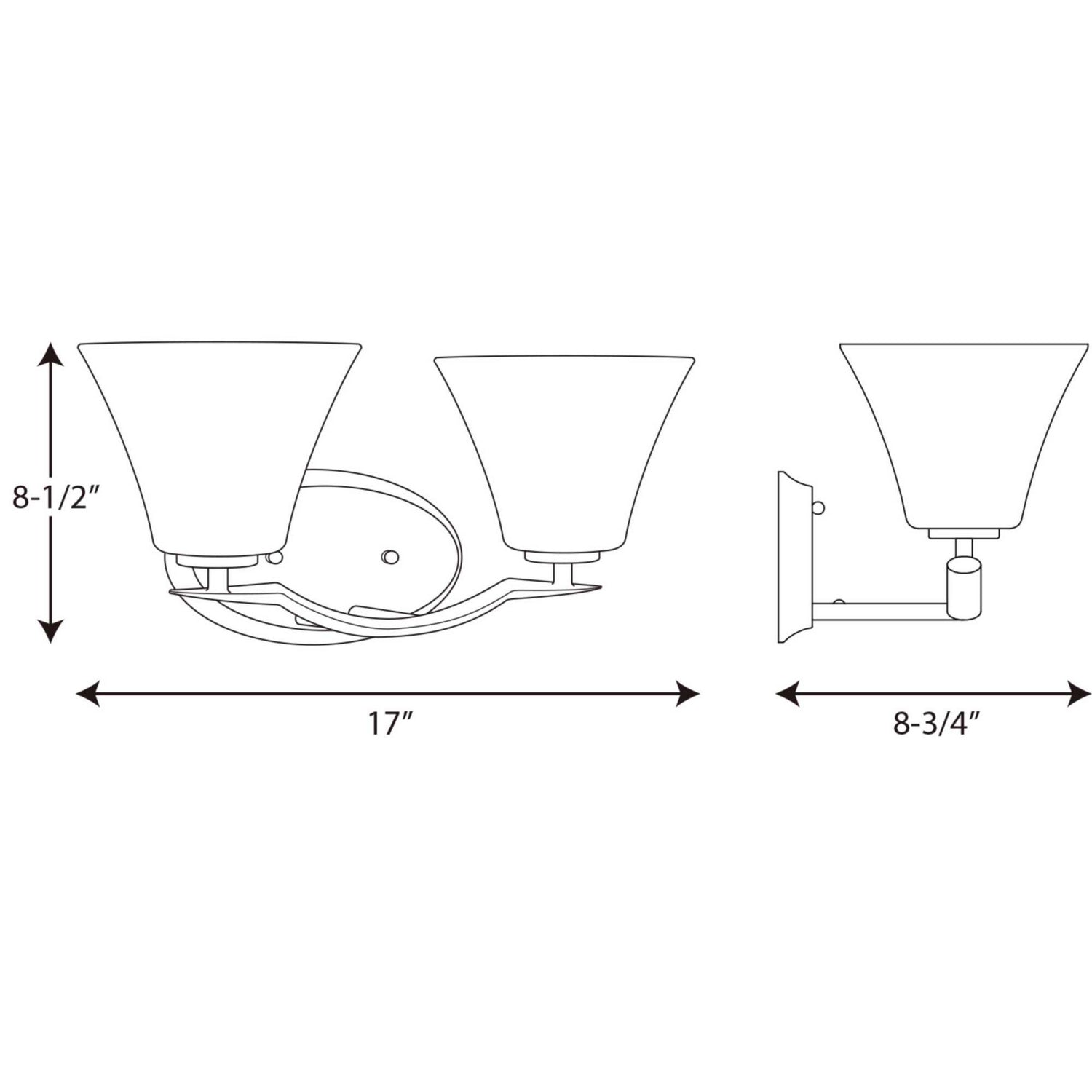 Progress Lighting - P2005-09 - Two Light Bath Bracket - Bravo - Brushed Nickel