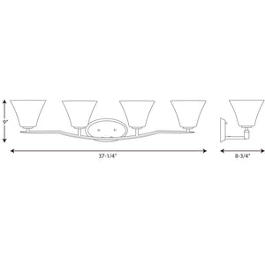 Progress Lighting - P2007-09 - Four Light Bath Bracket - Bravo - Brushed Nickel