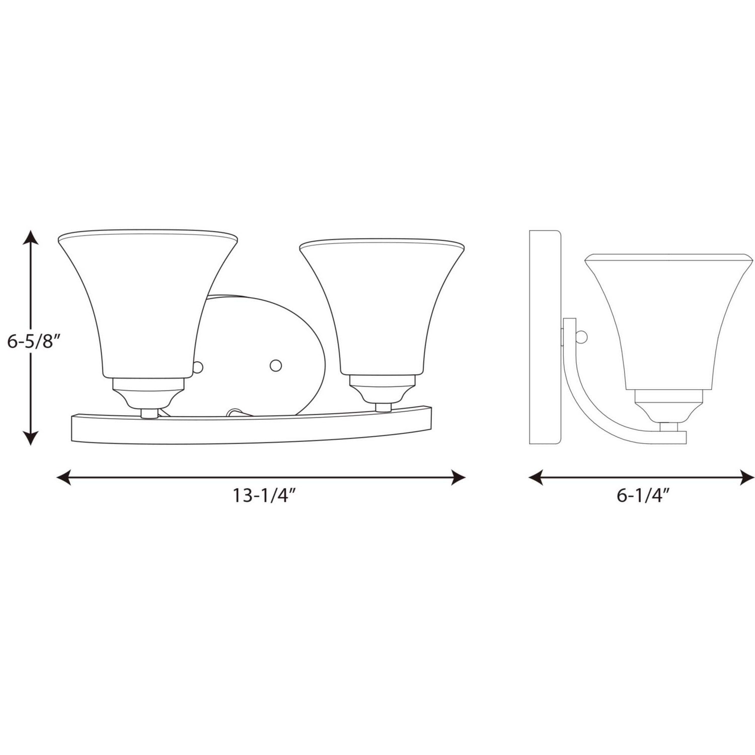 Progress Lighting - P2009-09 - Two Light Bath Bracket - Adorn - Brushed Nickel