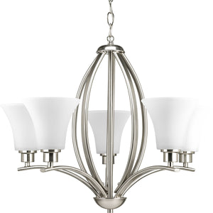 Progress Lighting - P4490-09 - Five Light Chandelier - Joy - Brushed Nickel