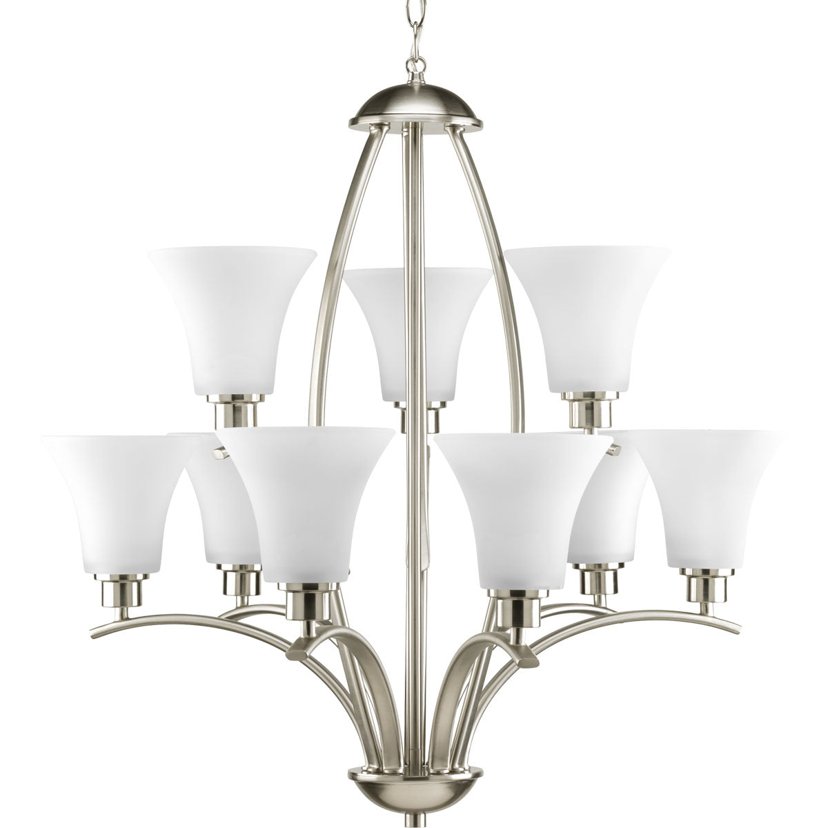 Progress Lighting - P4492-09 - Nine Light Chandelier - Joy - Brushed Nickel