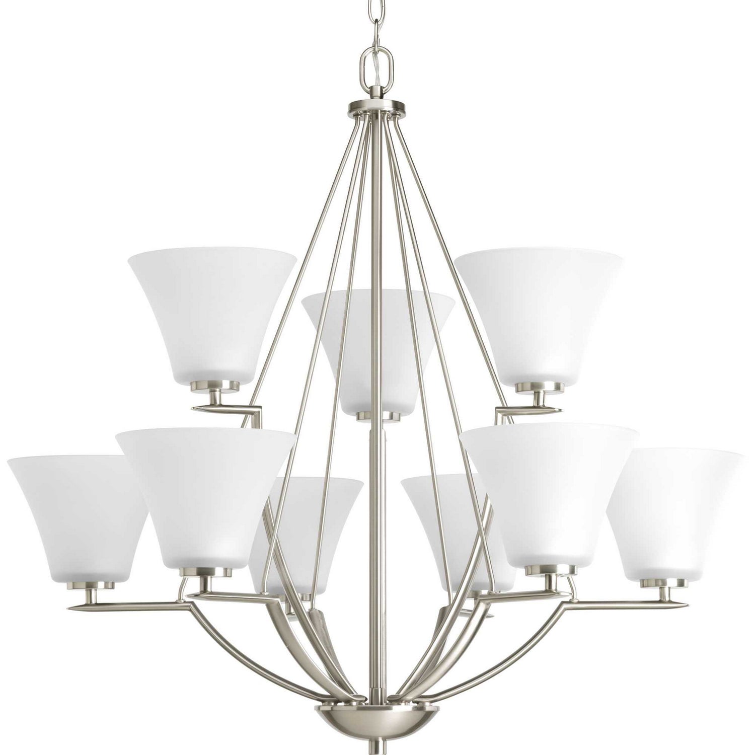 Progress Lighting - P4625-09 - Nine Light Chandelier - Bravo - Brushed Nickel