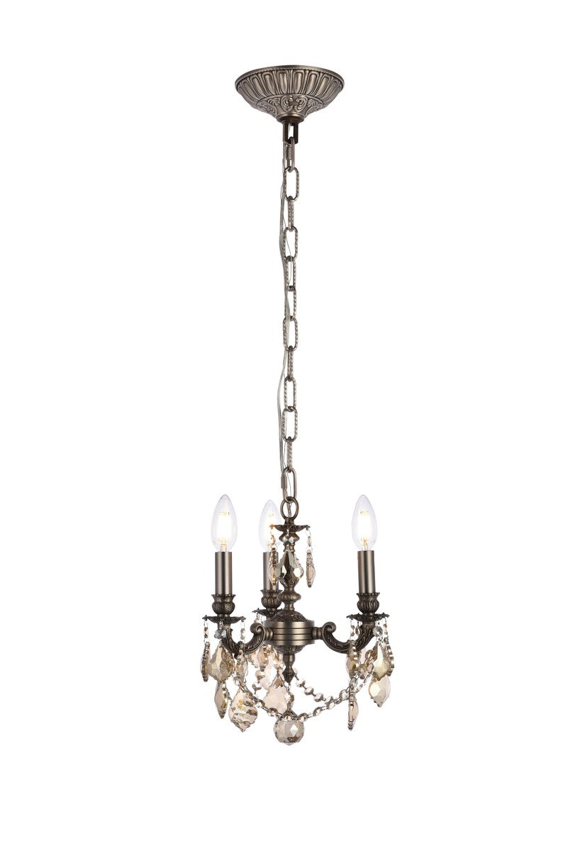 Elegant Lighting - 9103D10PW-GT/RC - Three Light Pendant - Lillie - Pewter