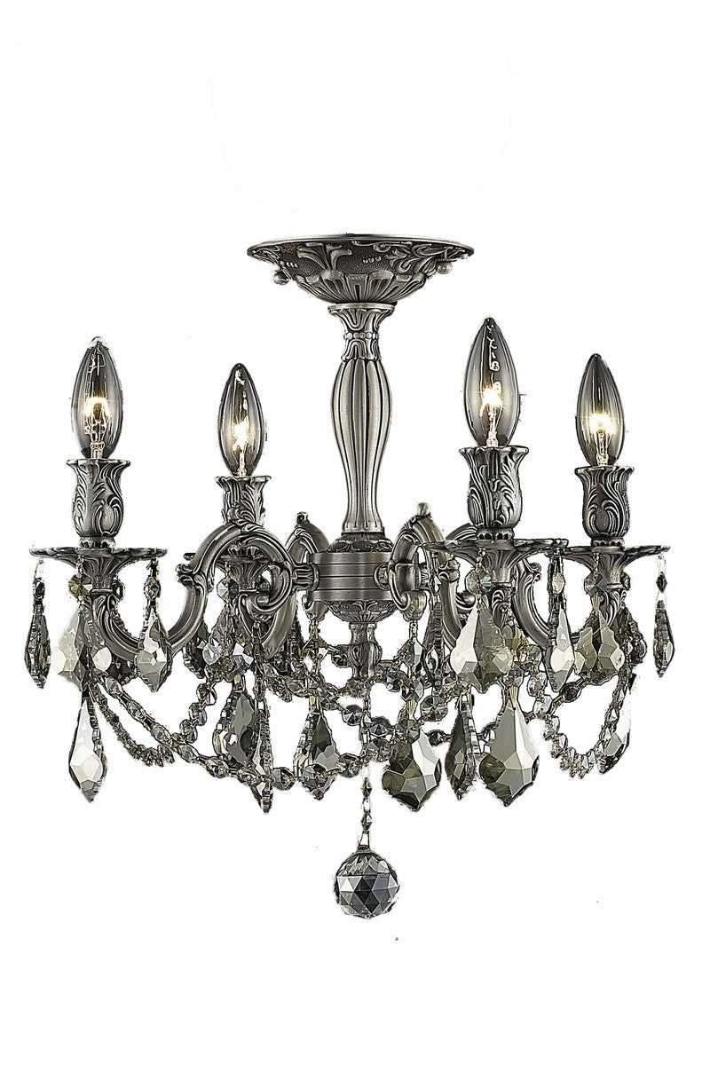 Elegant Lighting - 9204F17PW-GT/RC - Four Light Flush Mount - Rosalia - Pewter