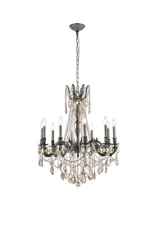 Elegant Lighting - 9210D28PW-GT/RC - Ten Light Chandelier - Rosalia - Pewter