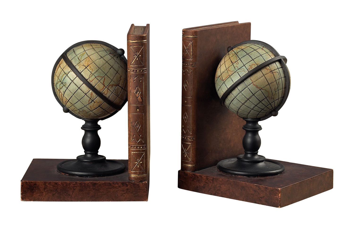 ELK Home - 93-9224 - Bookend - Set of 2 - Atlas - Brown