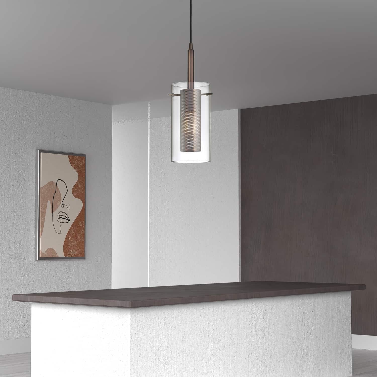 Dainolite Ltd - 30961-CM-OBB - One Light Pendant - Percy - Oil Brushed Bronze