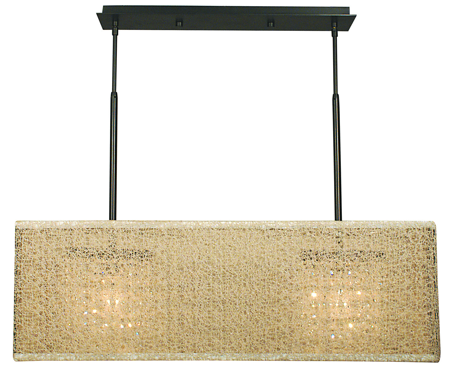 Framburg - 2332 MB/CM - Two Light Island Chandelier - Chloe - Mahogany Bronze with Champagne Mesh Shade