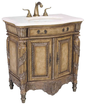 Ambella Home - 06254-110-221 - Sink Chest - Martinique - Antique Parchemtn,Pewter Accents