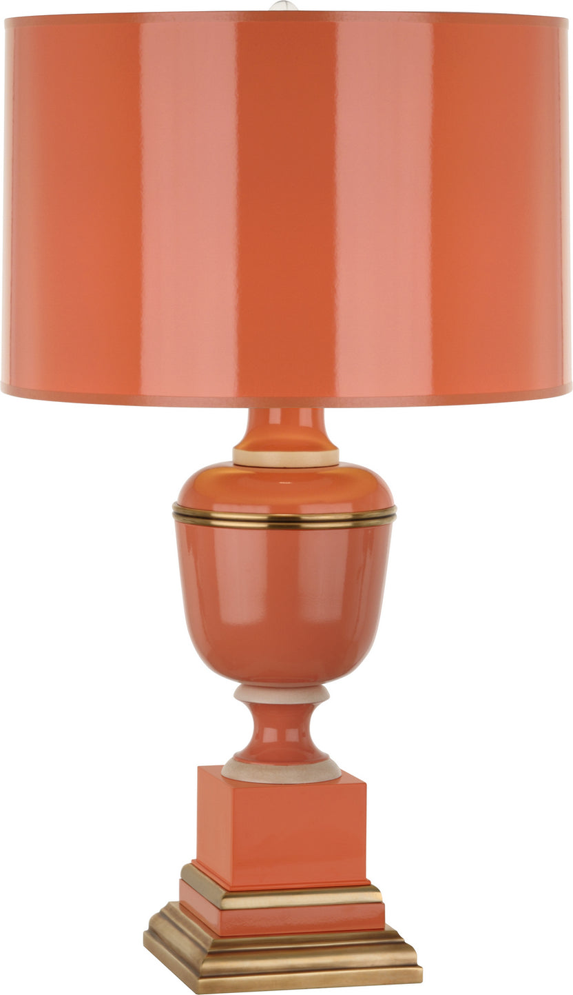 Robert Abbey - 2600 - One Light Table Lamp - Annika - Tangerine Lacquered Paint w/Natural Brass, Ivory Crackle