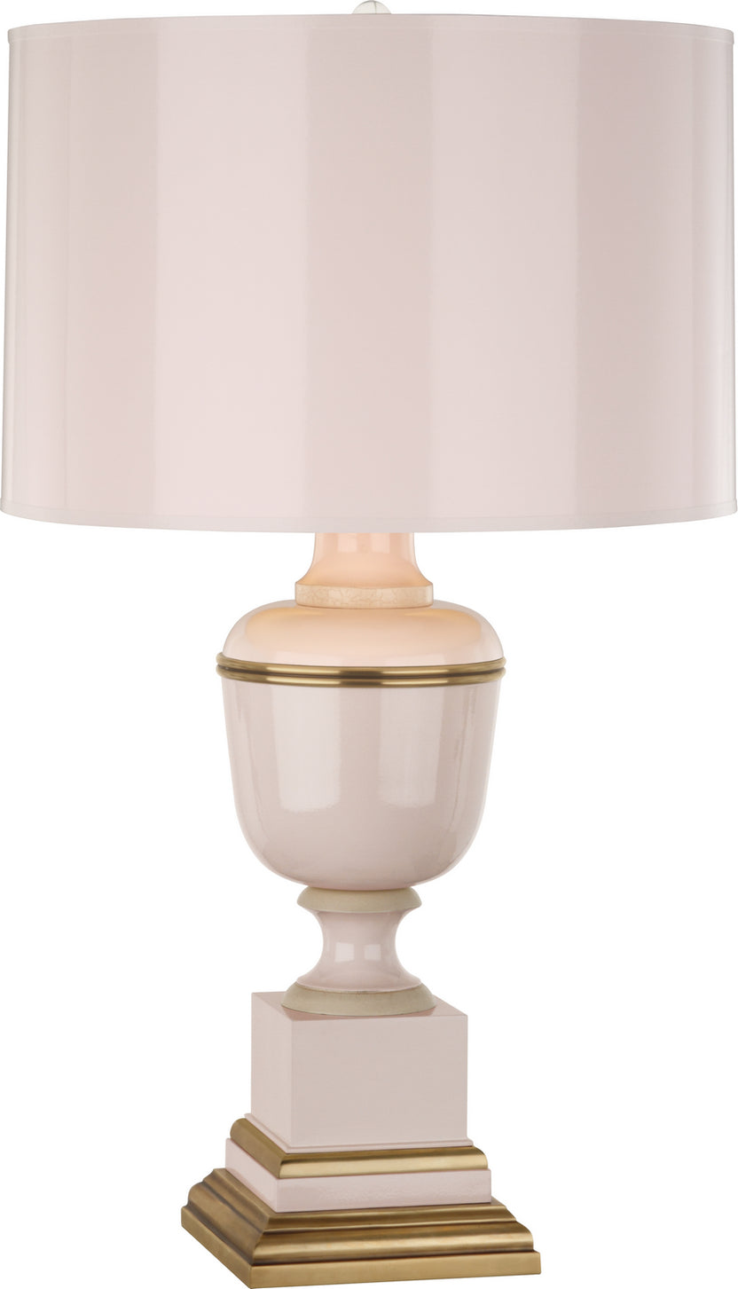 Robert Abbey - 2602 - One Light Table Lamp - Annika - Blush Lacquered Paint w/Natural Brass, Ivory Crackle