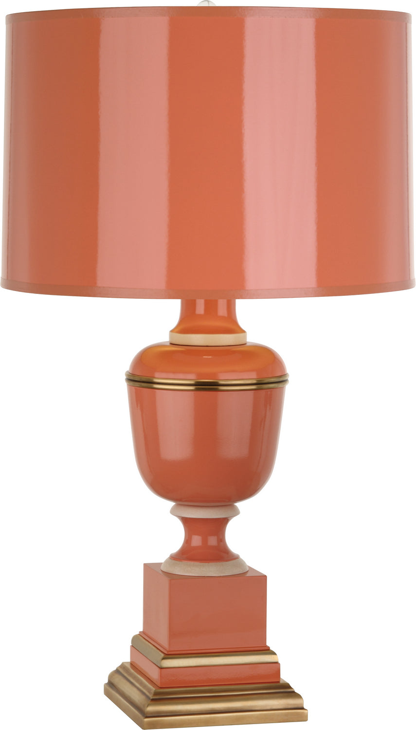 Robert Abbey - 2603 - One Light Accent Lamp - Annika - Tangerine Lacquered Paint w/Natural Brass and Ivory Crackle