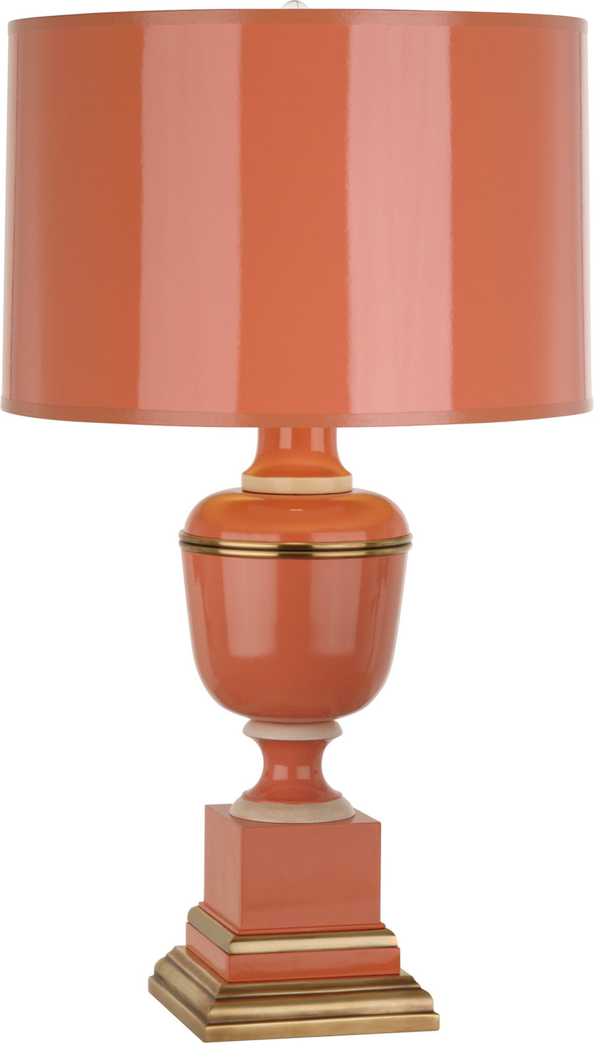 Robert Abbey - 2603 - One Light Accent Lamp - Annika - Tangerine Lacquered Paint w/Natural Brass, Ivory Crackle