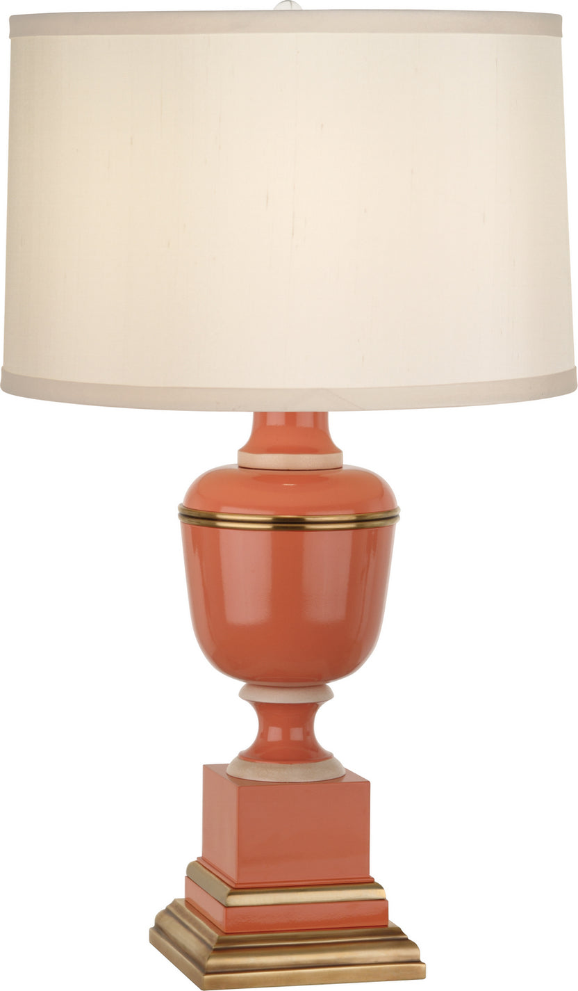 Robert Abbey - 2603X - One Light Accent Lamp - Annika - Tangerine Lacquered Paint, Natural Brass w/Ivory Crackle