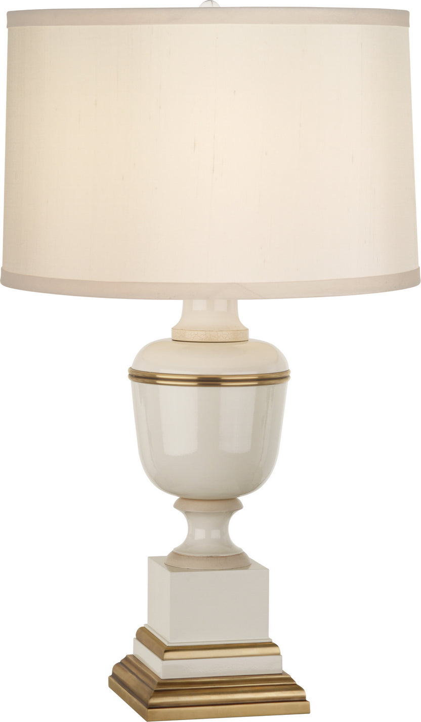Robert Abbey - 2604X - One Light Accent Lamp - Annika - Ivory Lacquered Paint w/Natural Brass, Ivory Crackle