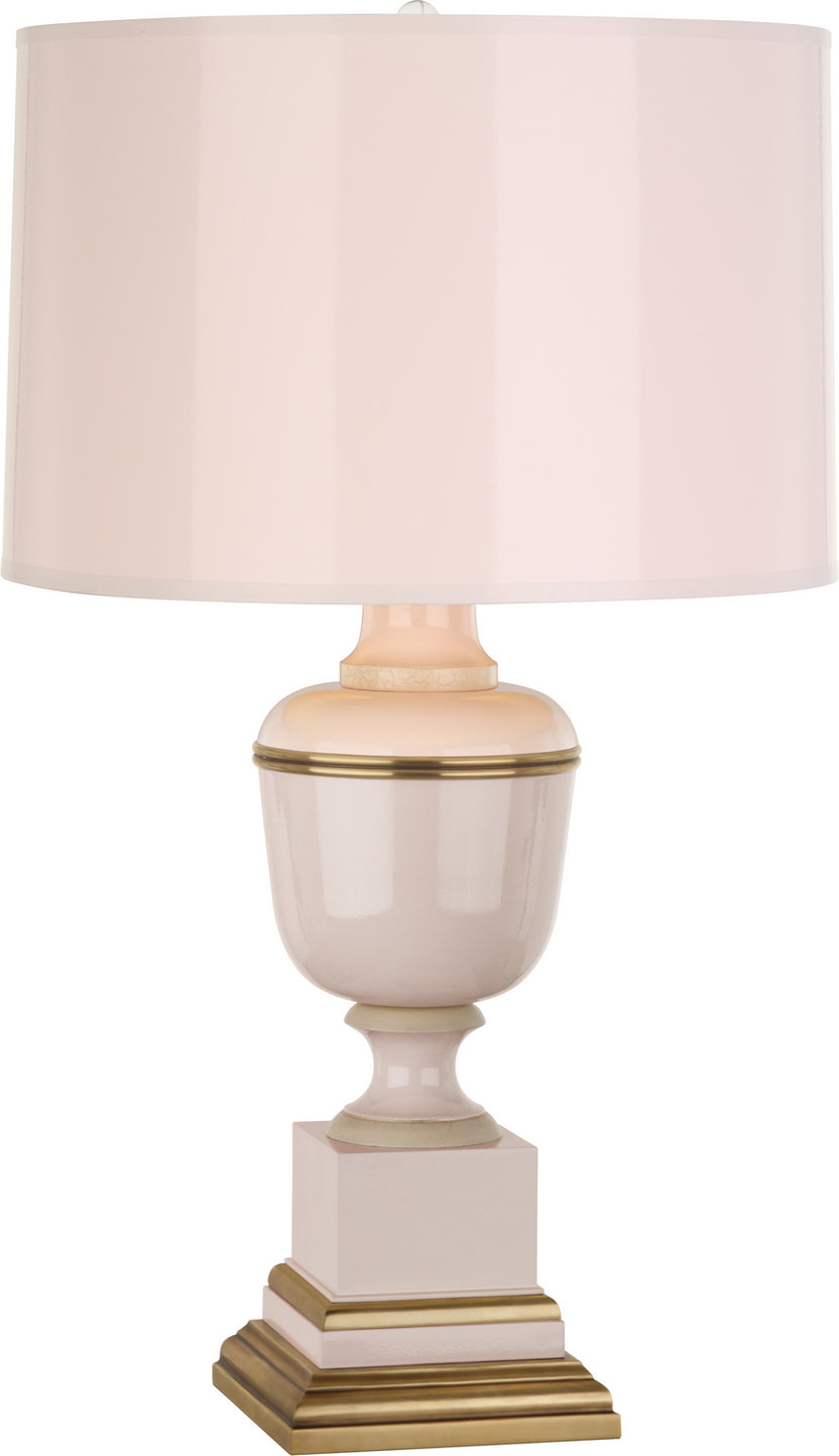Robert Abbey - 2605 - One Light Accent Lamp - Annika - Blush Lacquered Paint w/Natural Brass, Ivory Crackle