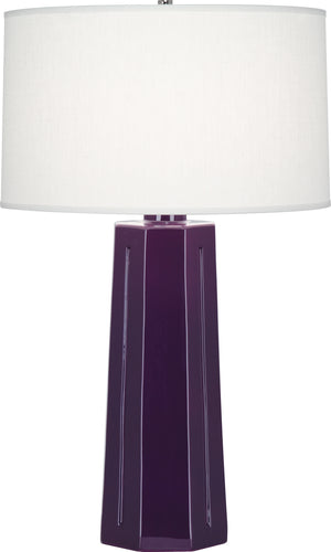 Robert Abbey - 979 - One Light Table Lamp - Mason - Amethyst Glazed Ceramic