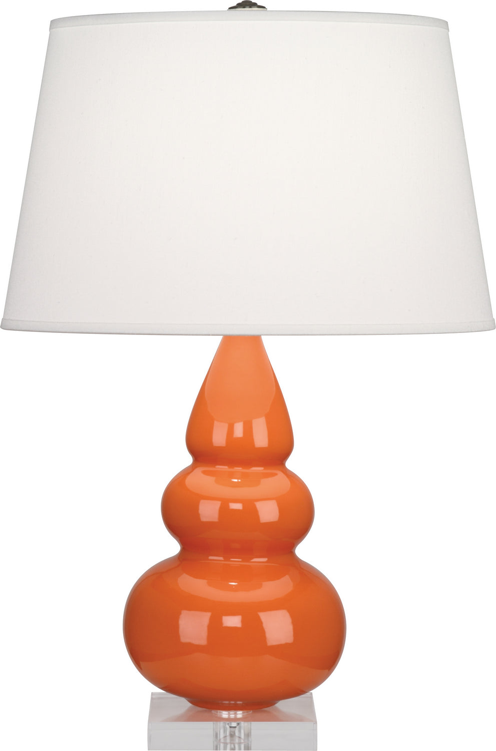 Robert Abbey - A282X - One Light Accent Lamp - Small Triple Gourd - Pumpkin Glazed Ceramic w/Lucite Base