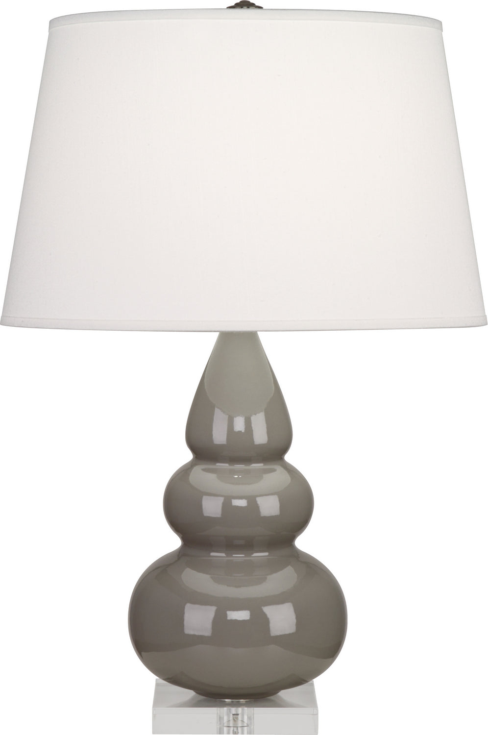 Robert Abbey - A289X - One Light Accent Lamp - Small Triple Gourd - Smoky Taupe Glazed Ceramic w/Lucite Base