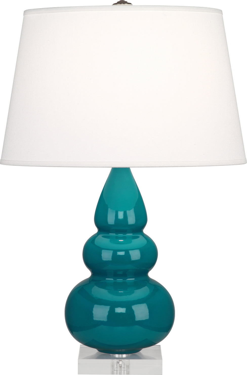 Robert Abbey - A293X - One Light Accent Lamp - Small Triple Gourd - Peacock Glazed Ceramic w/Lucite