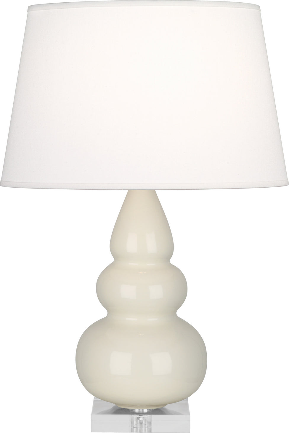 Robert Abbey - A294X - One Light Accent Lamp - Small Triple Gourd - Bone Glazed Ceramic w/Lucite