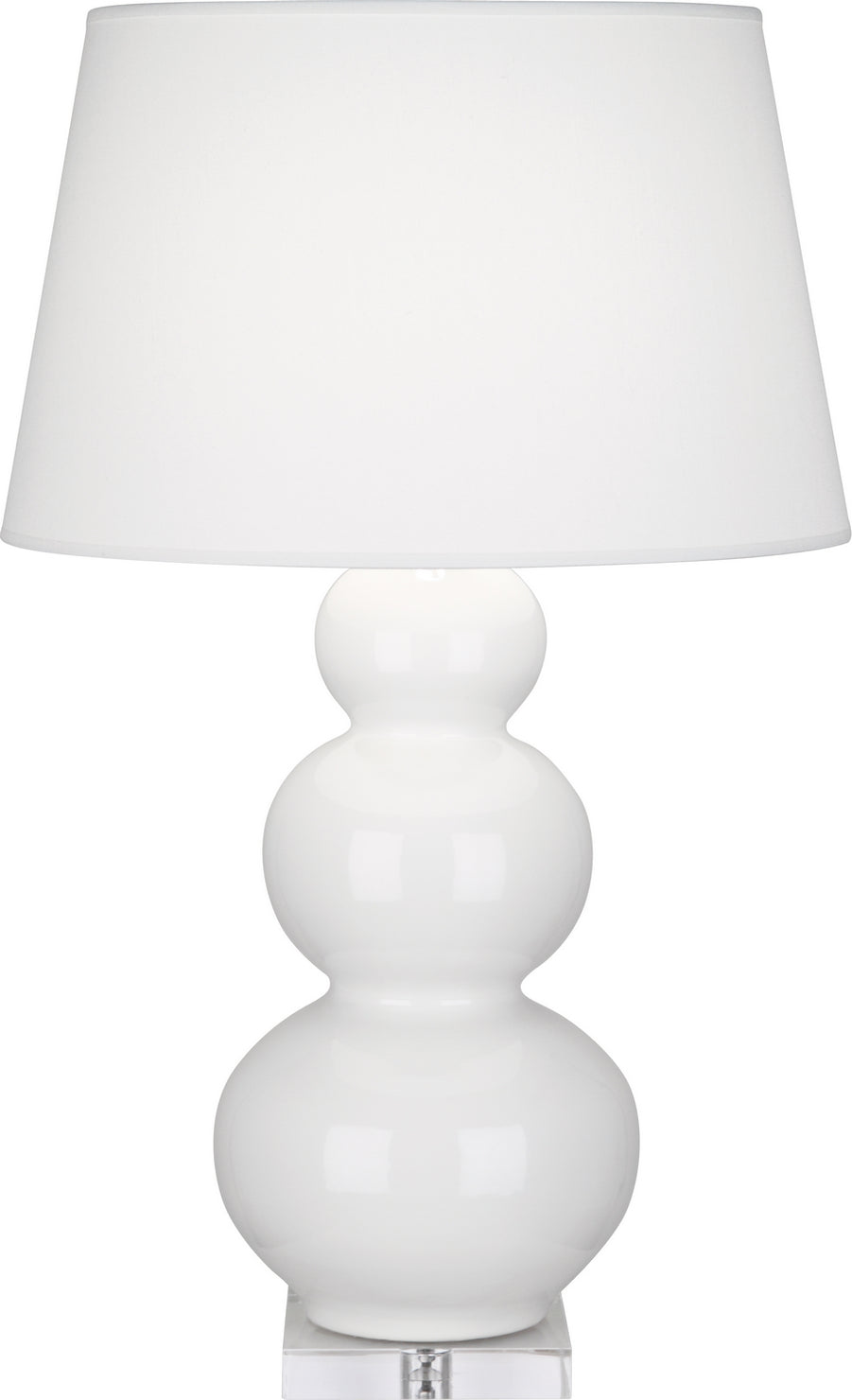 Robert Abbey - A351X - One Light Table Lamp - Triple Gourd - Lily Glazed Ceramic w/Lucite