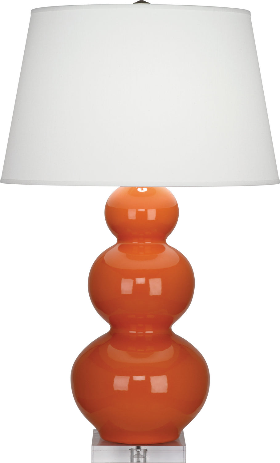 Robert Abbey - A352X - One Light Table Lamp - Triple Gourd - Pumpkin Glazed Ceramic w/Lucite Base