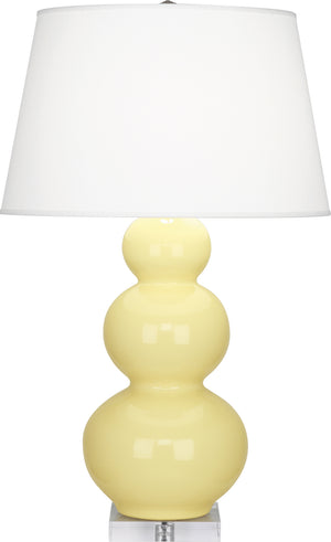 Robert Abbey - A357X - One Light Table Lamp - Triple Gourd - Butter Glazed Ceramic w/Lucite Base