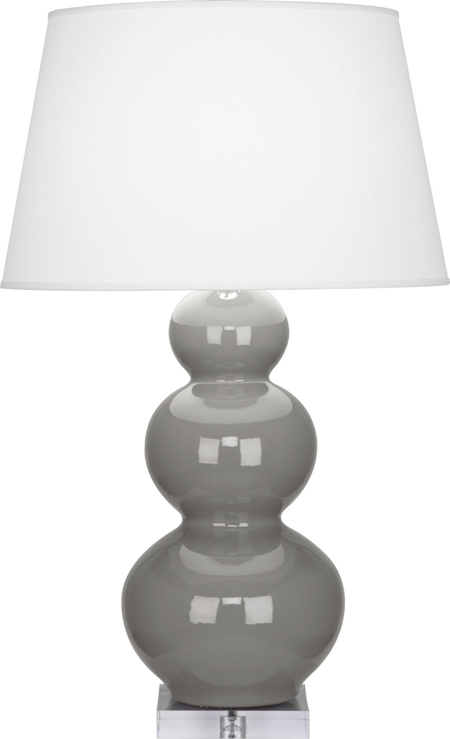 Robert Abbey - A359X - One Light Table Lamp - Triple Gourd - Smokey Taupe Glazed Ceramic w/Lucite