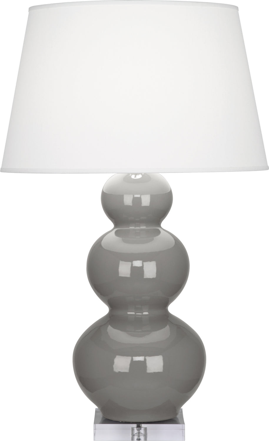 Robert Abbey - A359X - One Light Table Lamp - Triple Gourd - Smoky Taupe Glazed Ceramic w/Lucite Base