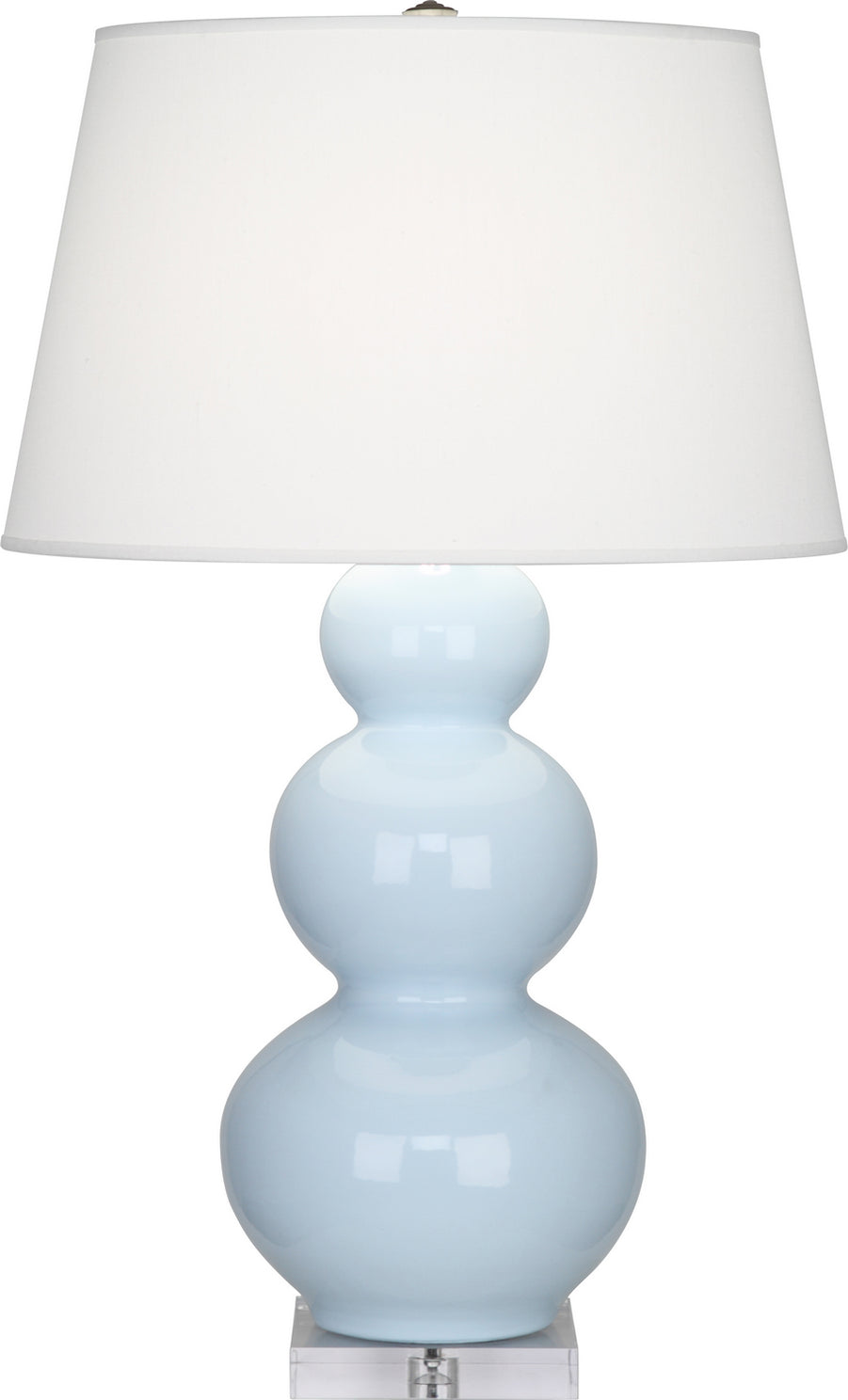 Robert Abbey - A361X - One Light Table Lamp - Triple Gourd - Baby Blue Glazed Ceramic w/Lucite