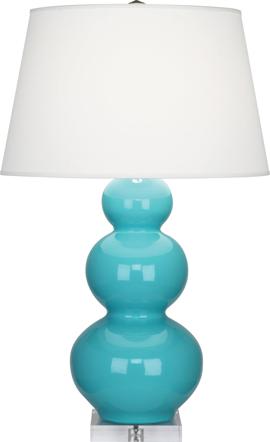 Robert Abbey - A362X - One Light Table Lamp - Triple Gourd - Egg Blue Glazed Ceramic w/Lucite Base