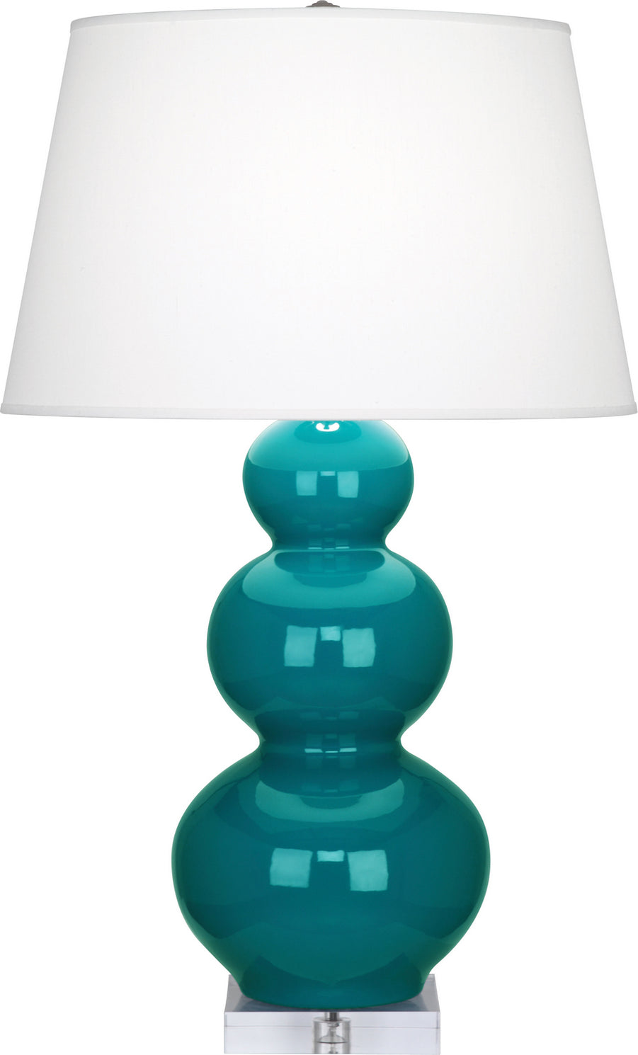 Robert Abbey - A363X - One Light Table Lamp - Triple Gourd - Peacock Glazed Ceramic w/Lucite