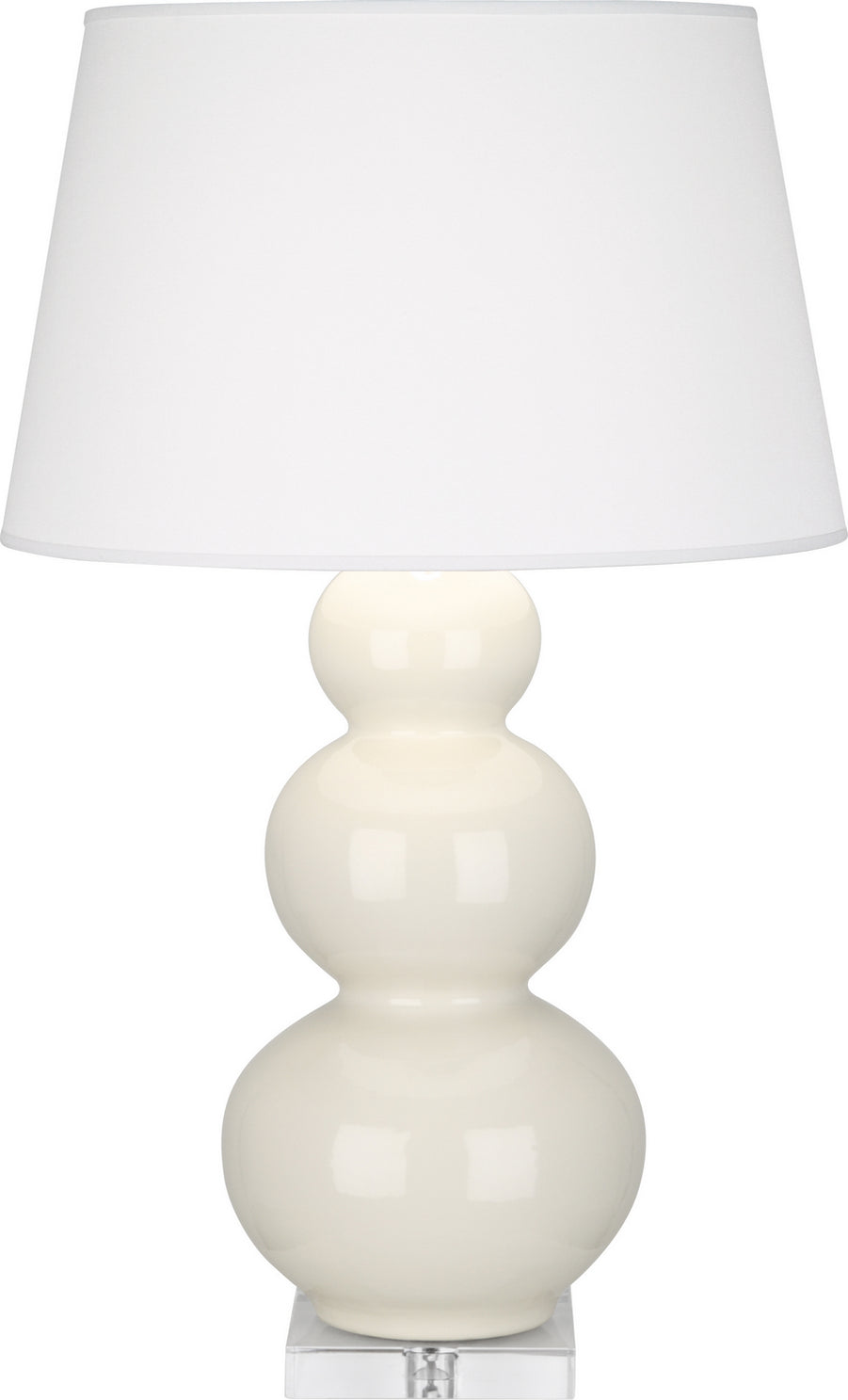 Robert Abbey - A364X - One Light Table Lamp - Triple Gourd - Bone Glazed Ceramic w/Lucite