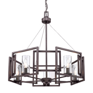 Golden - 6068-5 GMT - Five Light Chandelier - Marco - Gunmetal Bronze