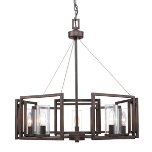 Golden - 6068-5 GMT - Five Light Chandelier - Marco - Gunmetal Bronze