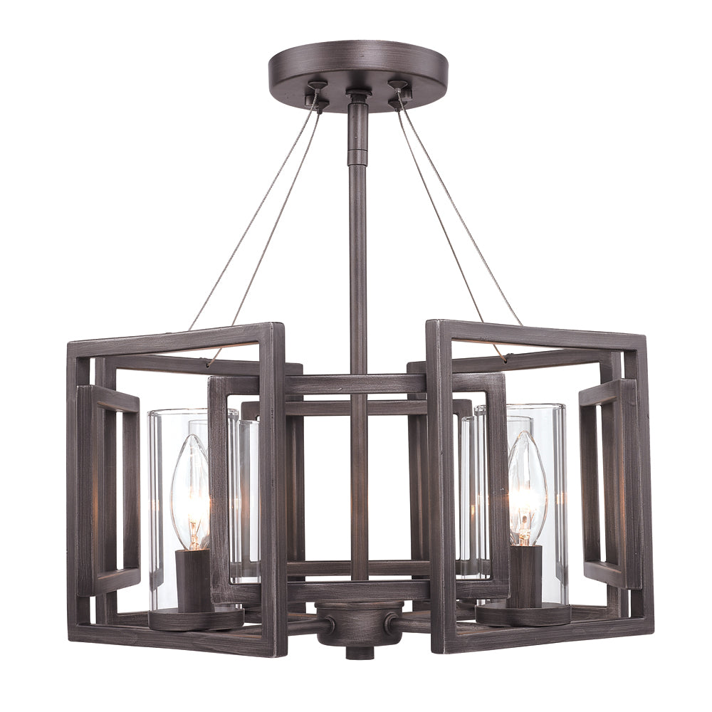 Golden - 6068-SF GMT - Four Light Semi-Flush Mount - Marco - Gunmetal Bronze